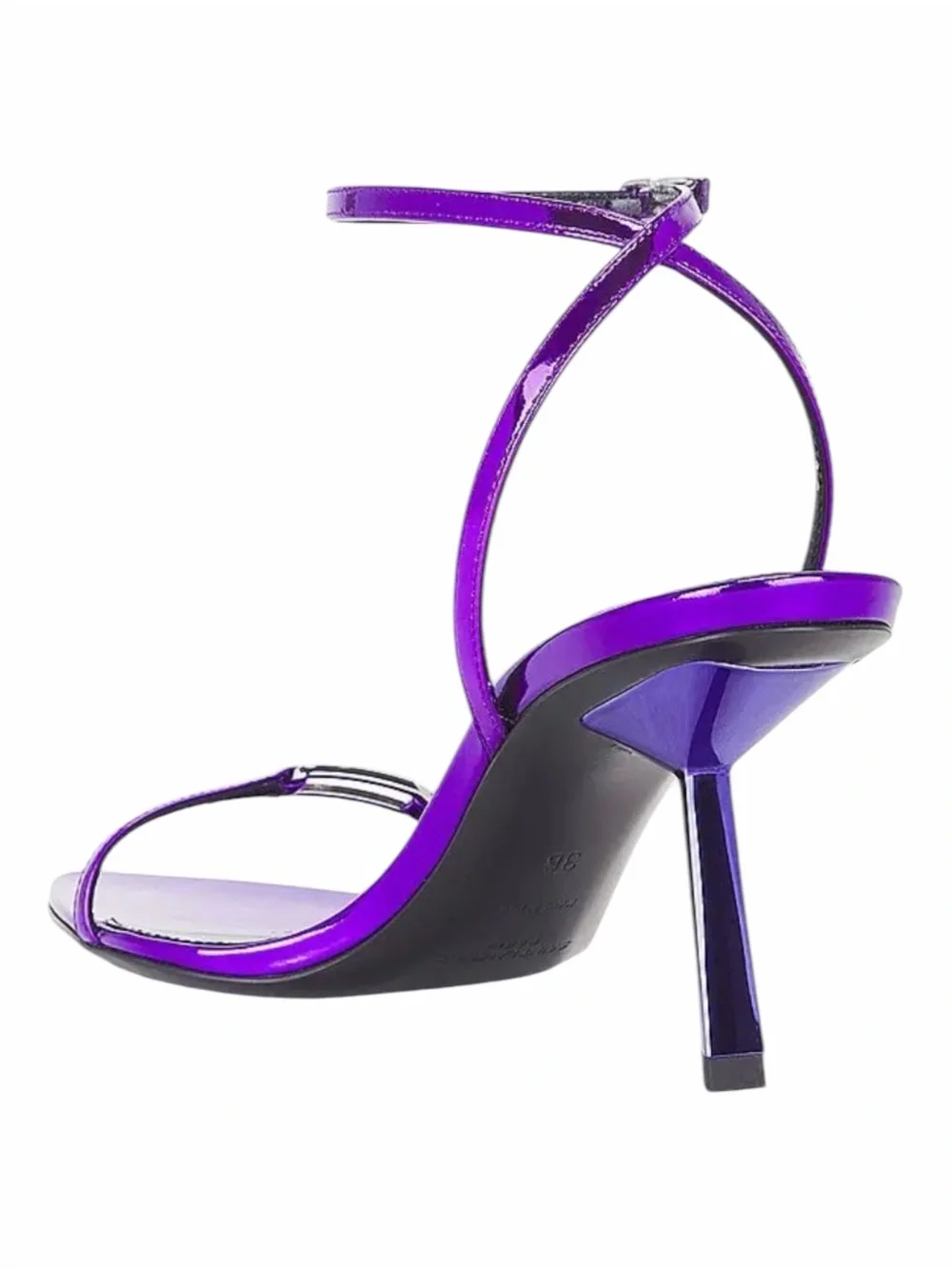 Saint Laurent Kitty 75 Metallic Plum Violet Sandals Heels 38.5 NIB - Picture 12 of 14